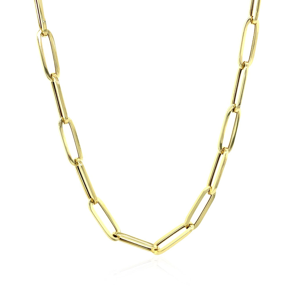 10K Yellow Gold Lite Paperclip Chain 4.20mm | Solid Gold, Lobster Clasp