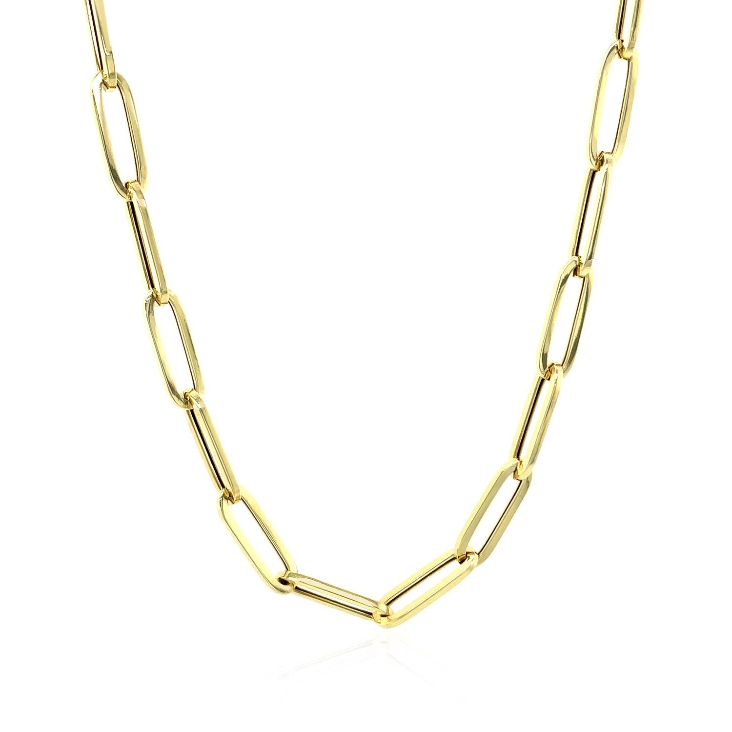 10K Yellow Gold Lite Paperclip Chain 4.20mm | Solid Gold, Lobster Clasp