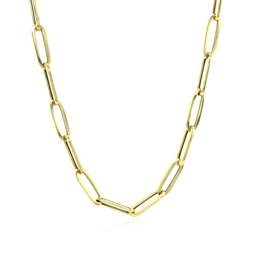 10K Yellow Gold Lite Paperclip Chain 4.20mm | Solid Gold, Lobster Clasp