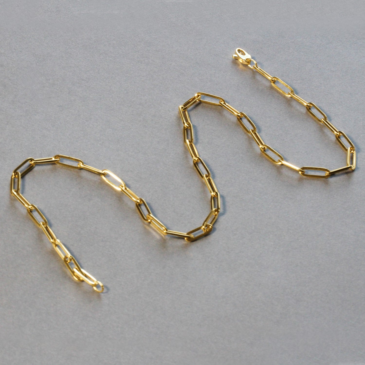 10K Yellow Gold Lite Paperclip Chain 4.20mm | Solid Gold, Lobster Clasp