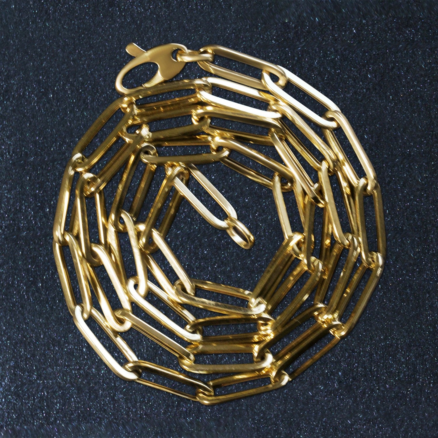 10K Yellow Gold Lite Paperclip Chain 4.20mm | Solid Gold, Lobster Clasp