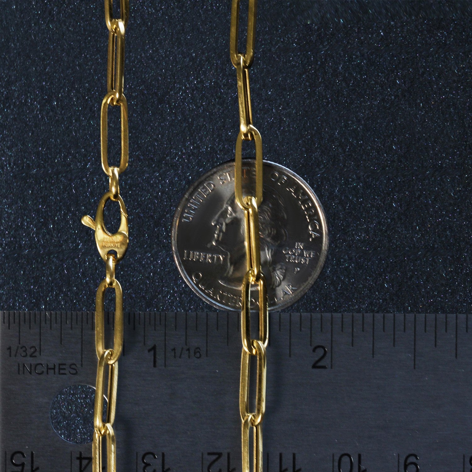 10K Yellow Gold Lite Paperclip Chain 4.20mm | Solid Gold, Lobster Clasp