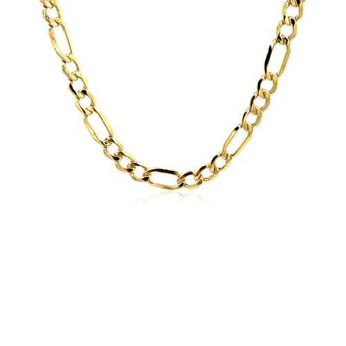 10K Yellow Gold Lite Figaro Chain – 5.60mm, Solid Gold