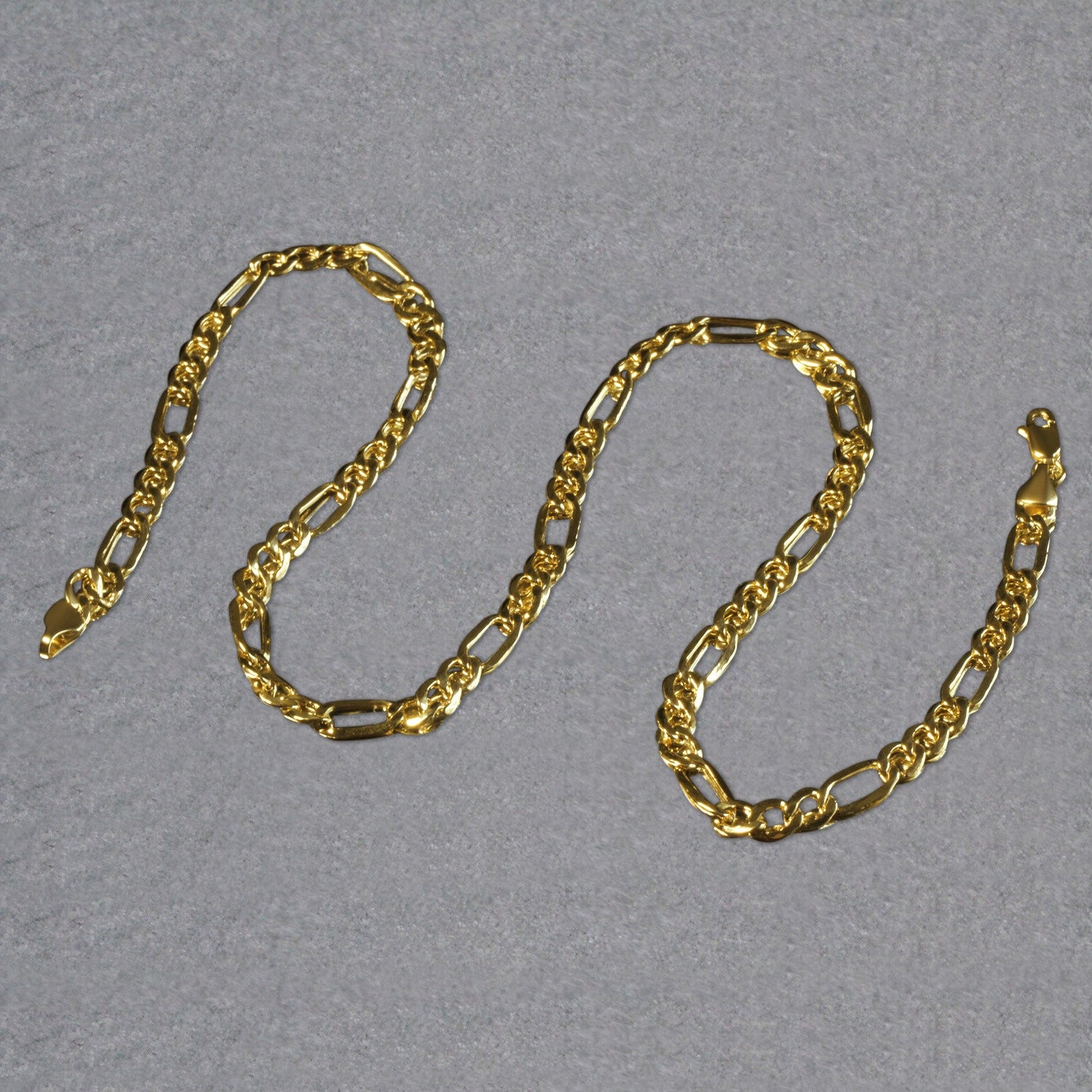 10K Yellow Gold Lite Figaro Chain – 5.60mm, Solid Gold