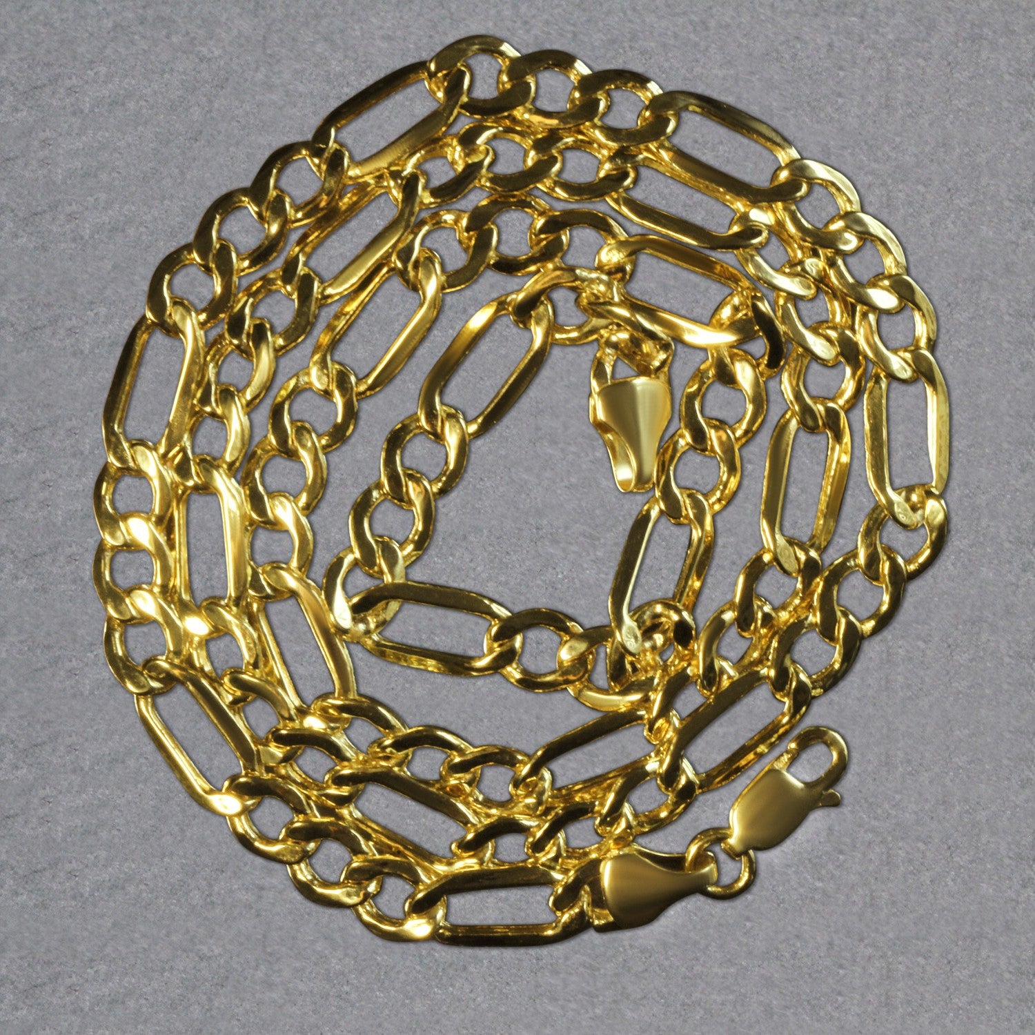 10K Yellow Gold Lite Figaro Chain – 5.60mm, Solid Gold