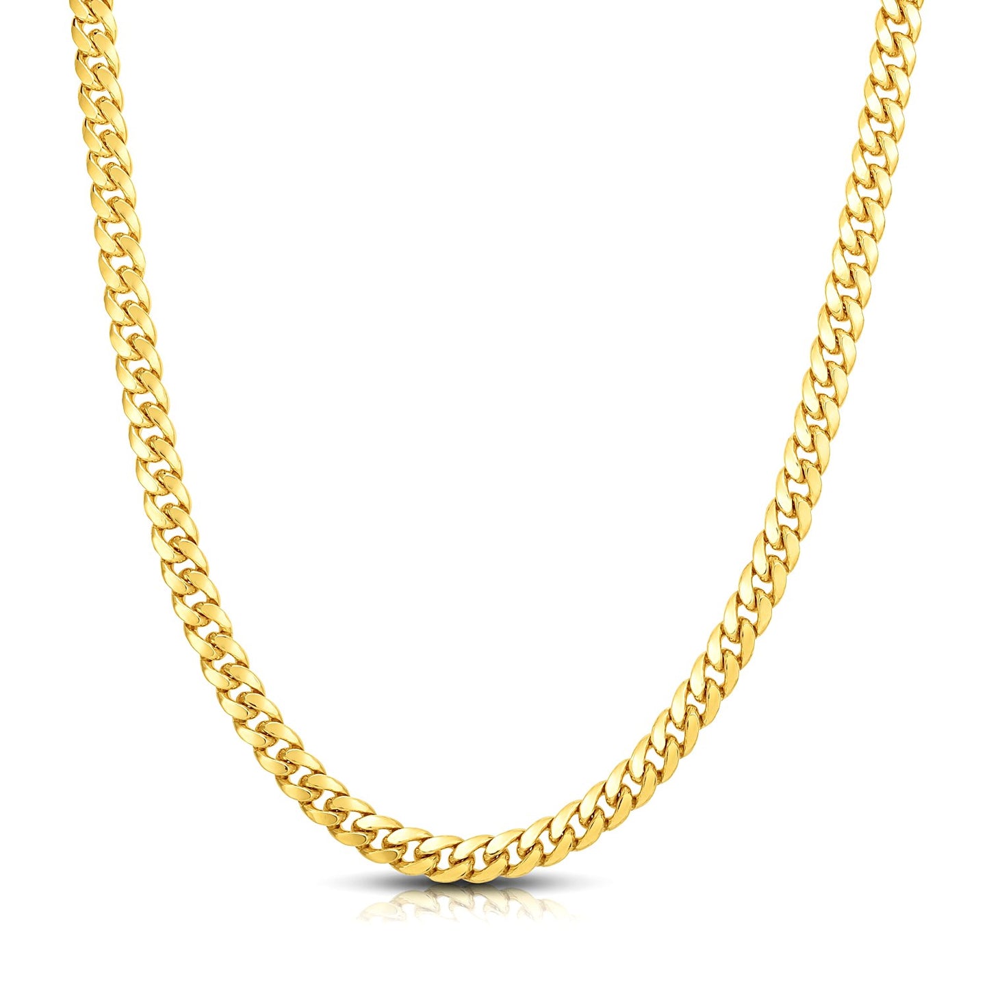 14K Yellow Gold Classic Solid Miami Cuban Chain Necklace (7.10mm) – True Pure Gold