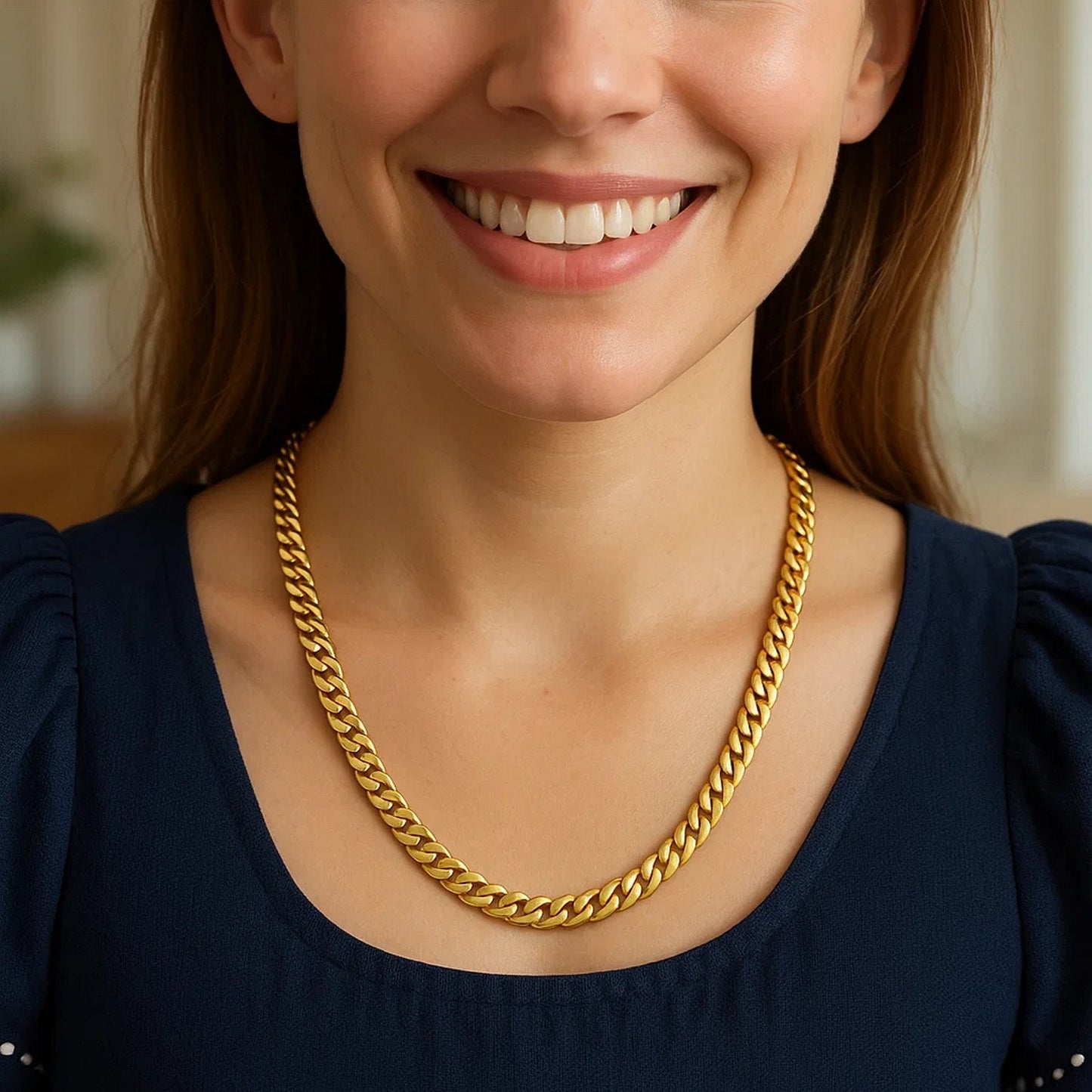 14K Yellow Gold Classic Solid Miami Cuban Chain Necklace (7.10mm) – True Pure Gold