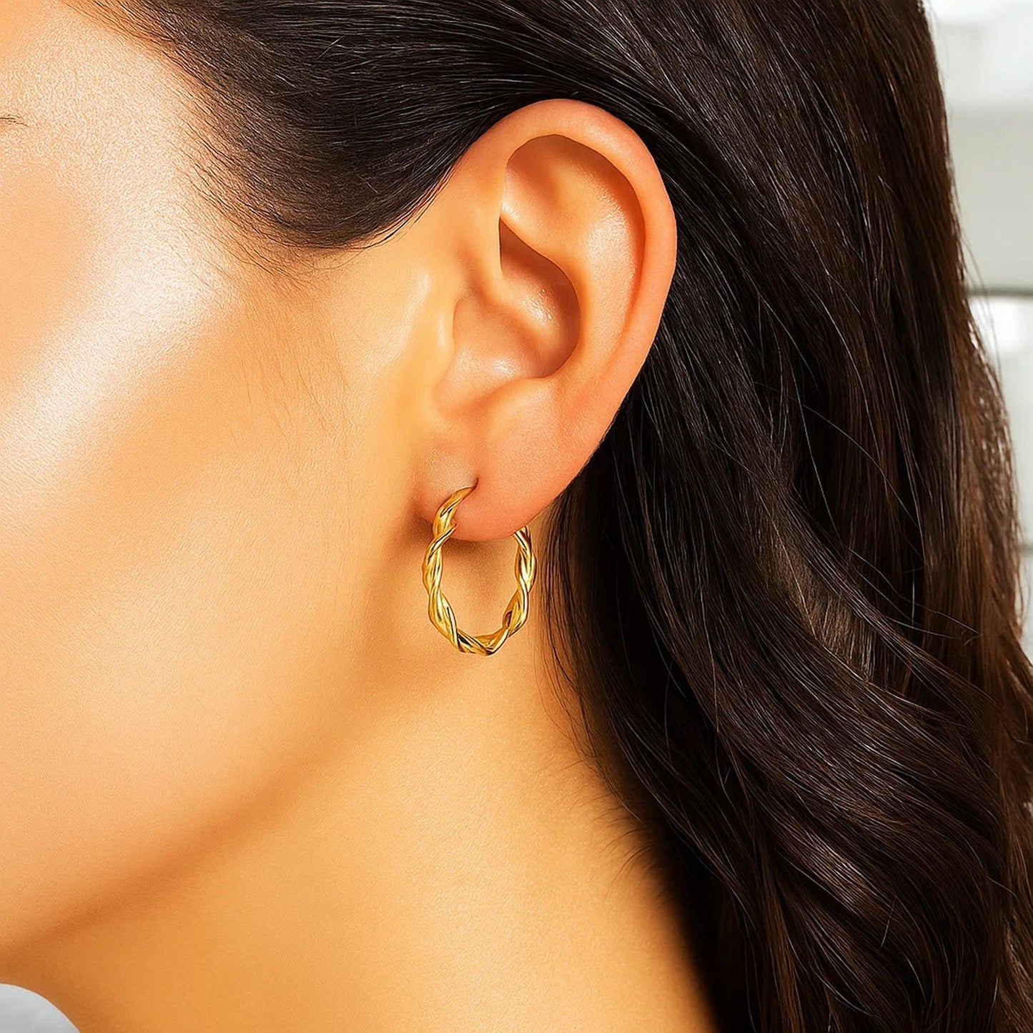 14k Yellow Gold Hoop Earrings (20mm)