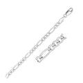 14K White Gold Solid Figaro Chain – 4.50mm, Solid Gold