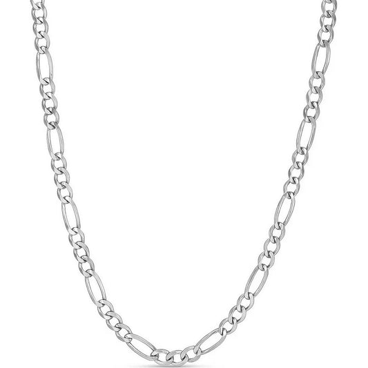 14k White Gold Solid Figaro Chain (4.50 mm)