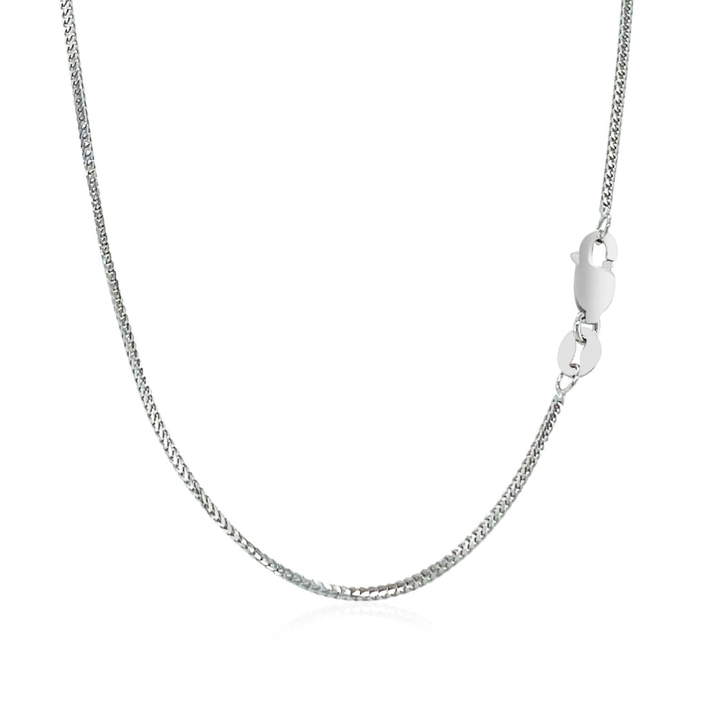 14K White Gold Franco Chain Necklace (0.90mm)