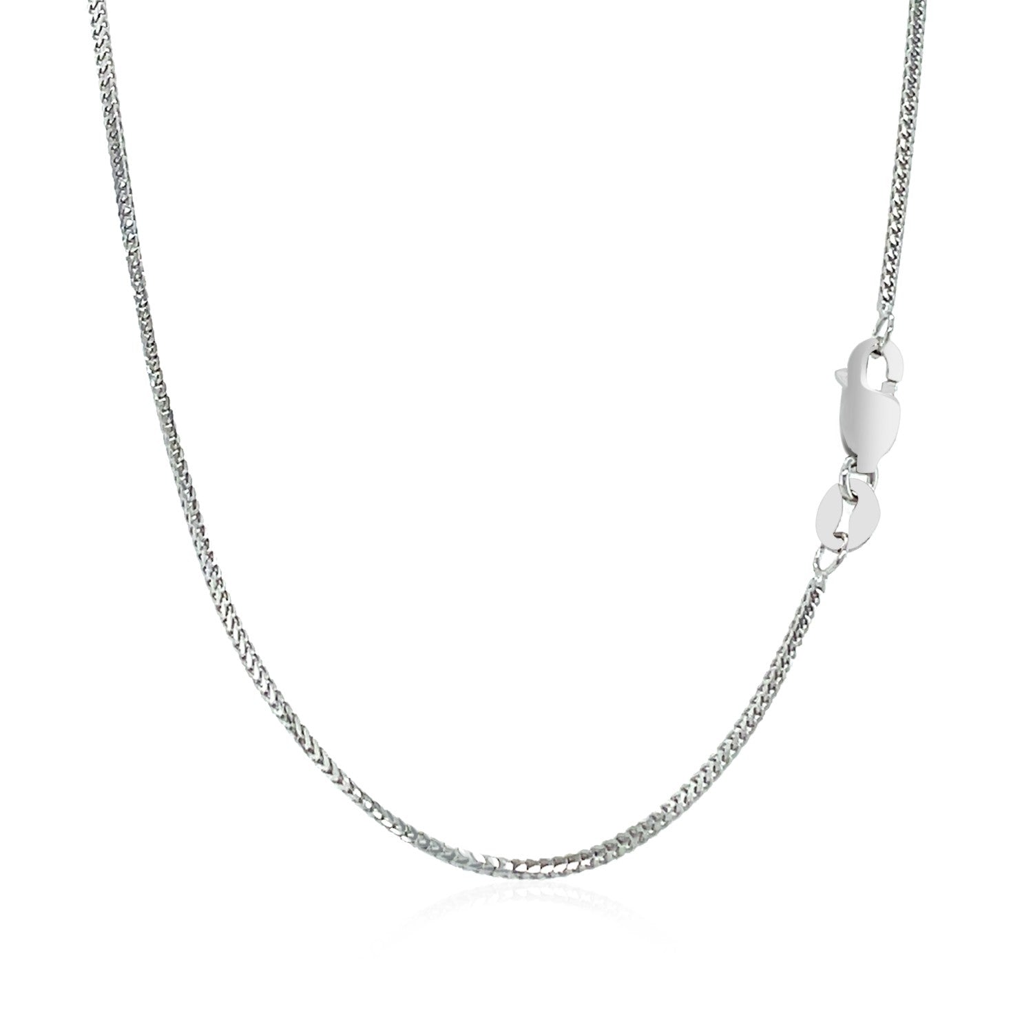 14K White Gold Franco Chain Necklace (0.90mm)