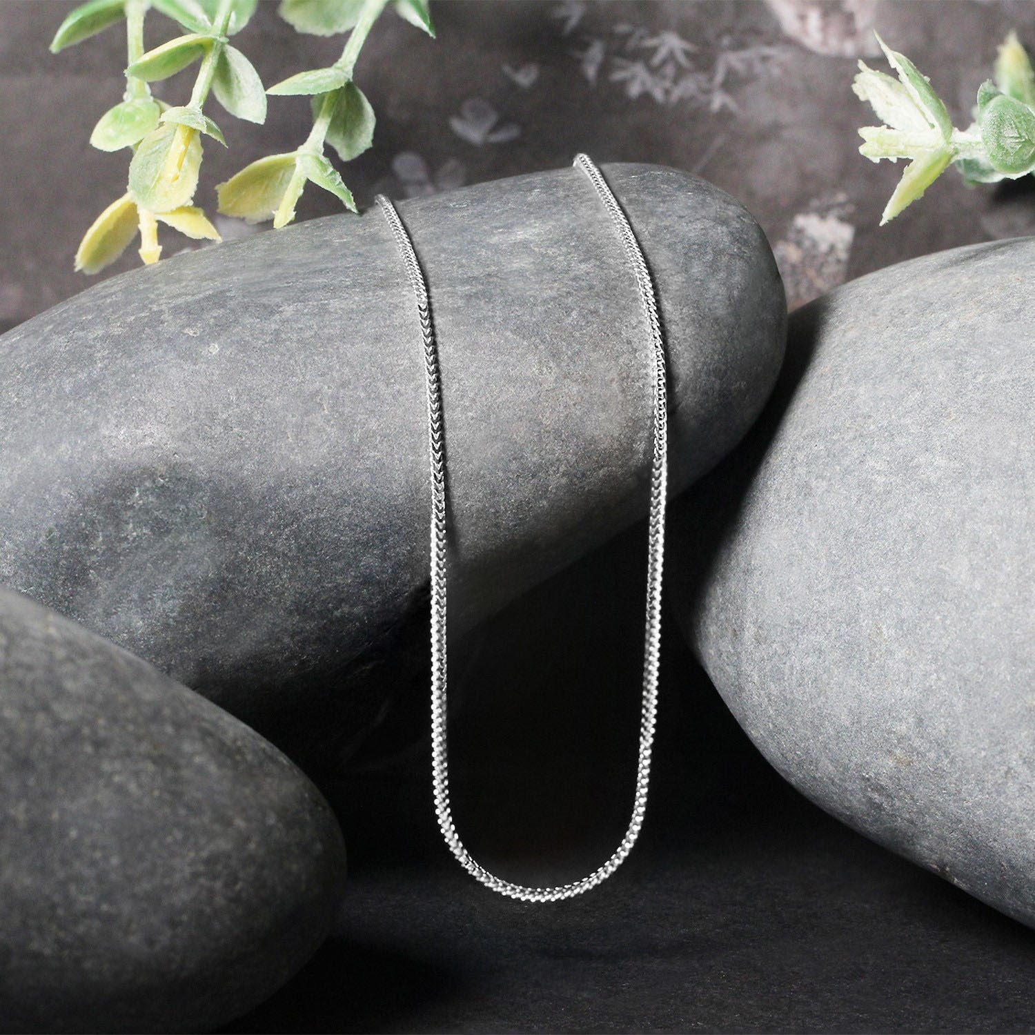 14K White Gold Franco Chain Necklace (0.90mm)