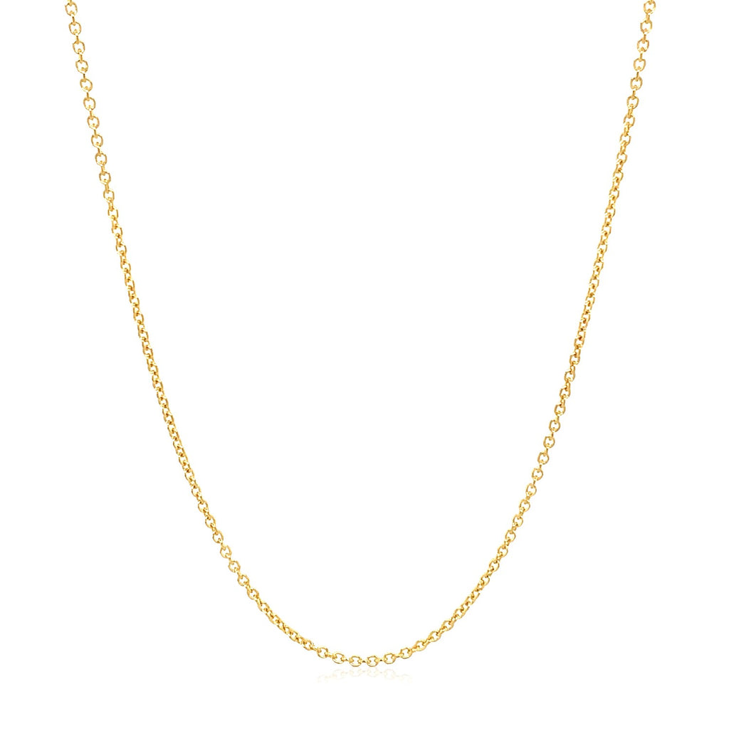 14K Yellow Gold Oval Cable Link Chain Necklace (1.20 mm)