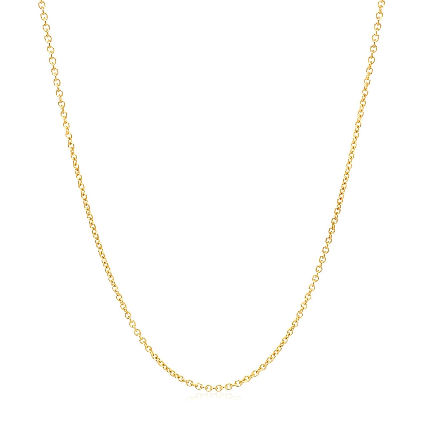 14K Yellow Gold Oval Cable Link Chain Necklace (1.20 mm)