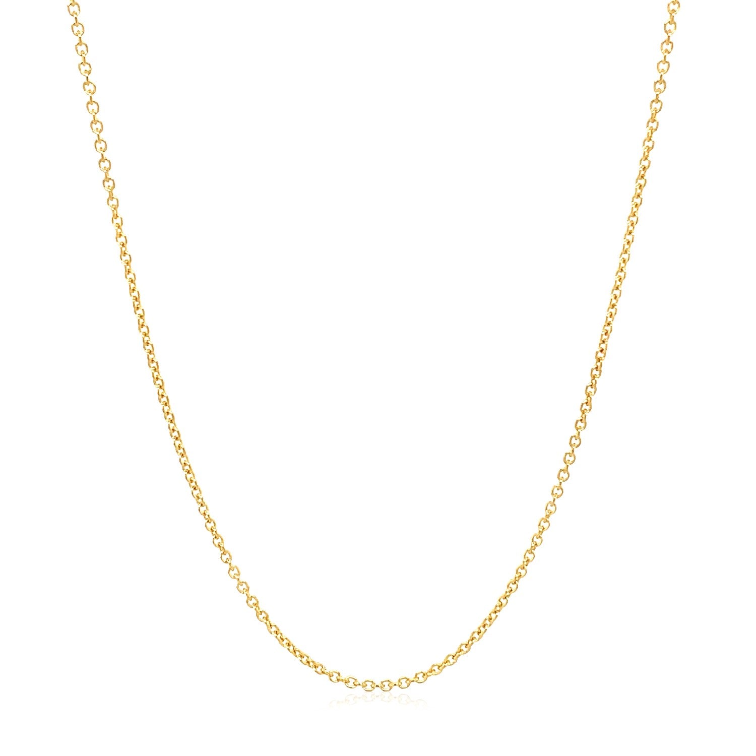 14K Yellow Gold Oval Cable Link Chain Necklace (1.20 mm)