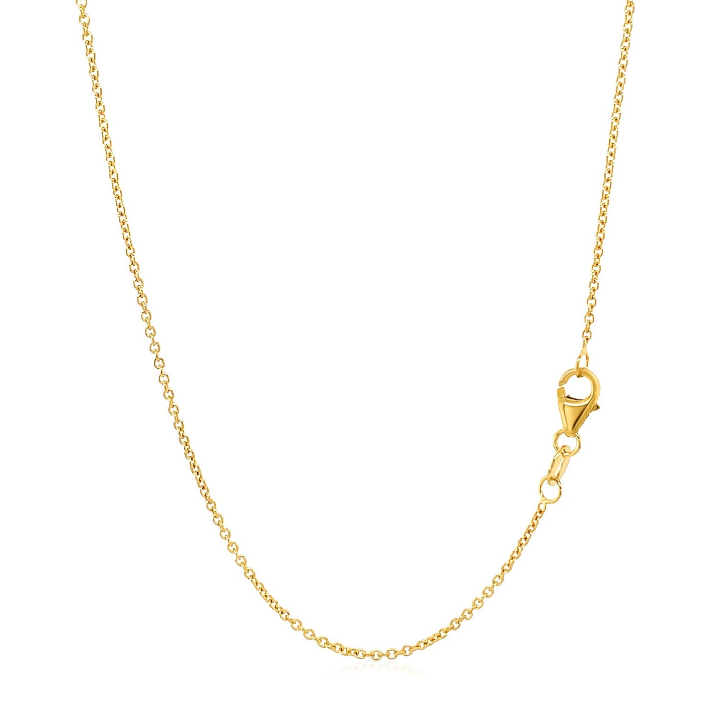 14K Yellow Gold Oval Cable Link Chain Necklace (1.20 mm)