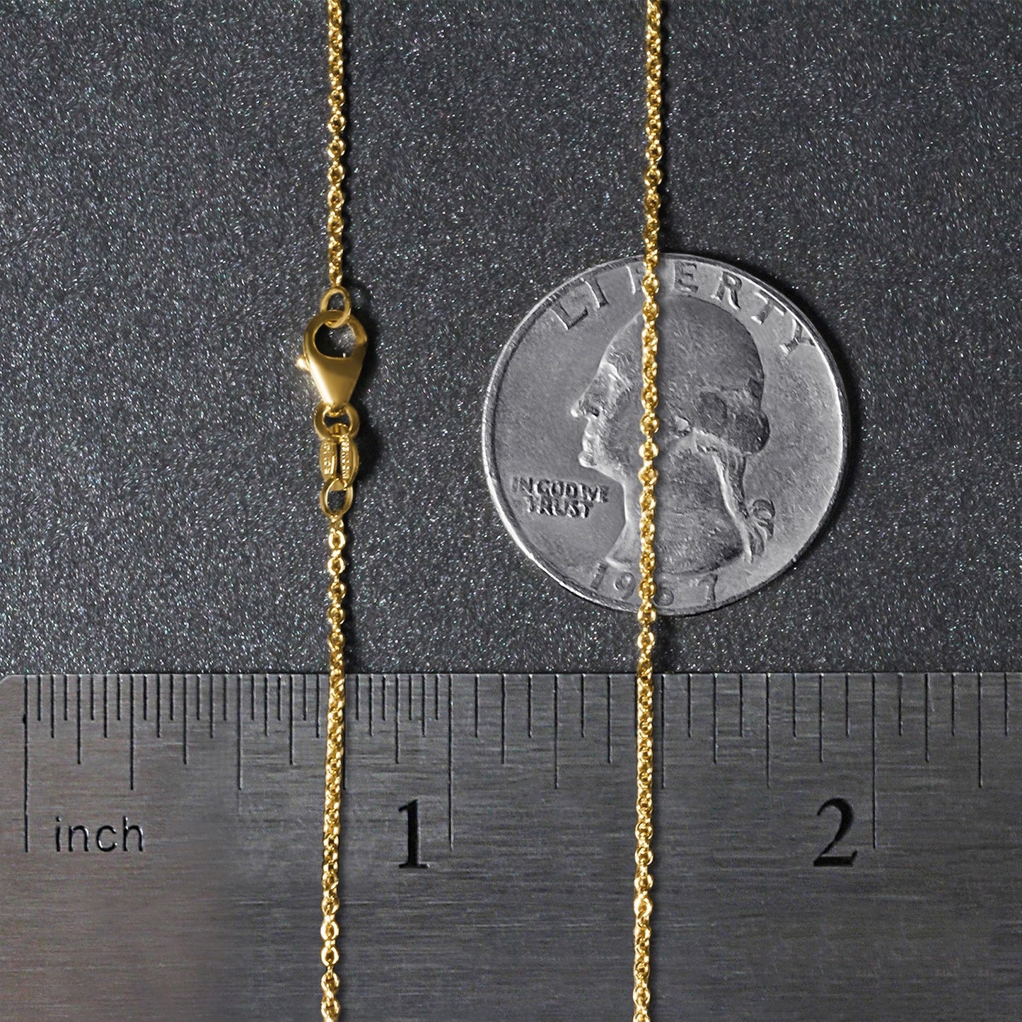 14K Yellow Gold Oval Cable Link Chain Necklace (1.20 mm)
