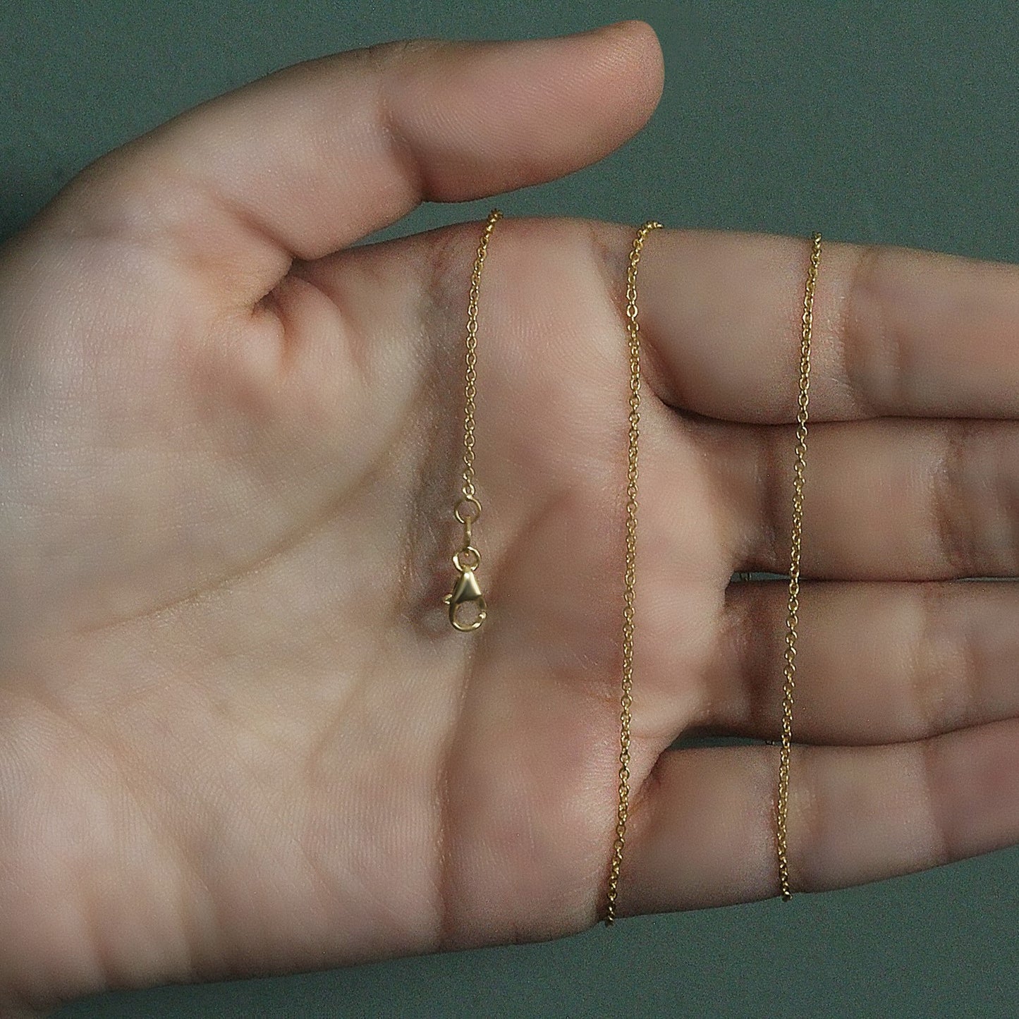 14K Yellow Gold Oval Cable Link Chain Necklace (1.20 mm)