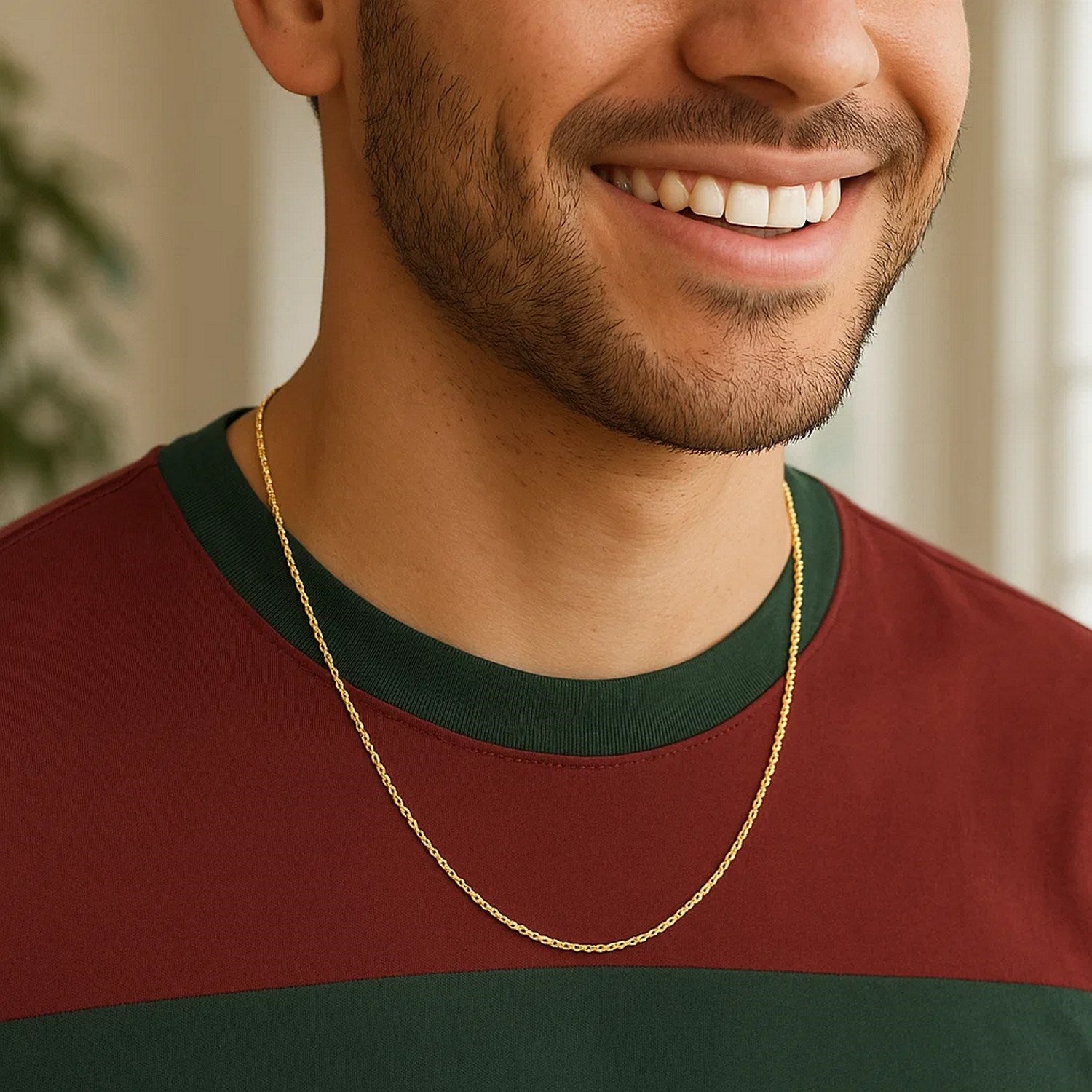 14K Yellow Gold Solid Rope Chain Necklace (1.30mm)