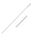 14K White Gold Solid Diamond Cut Rope Bracelet (1.80mm)