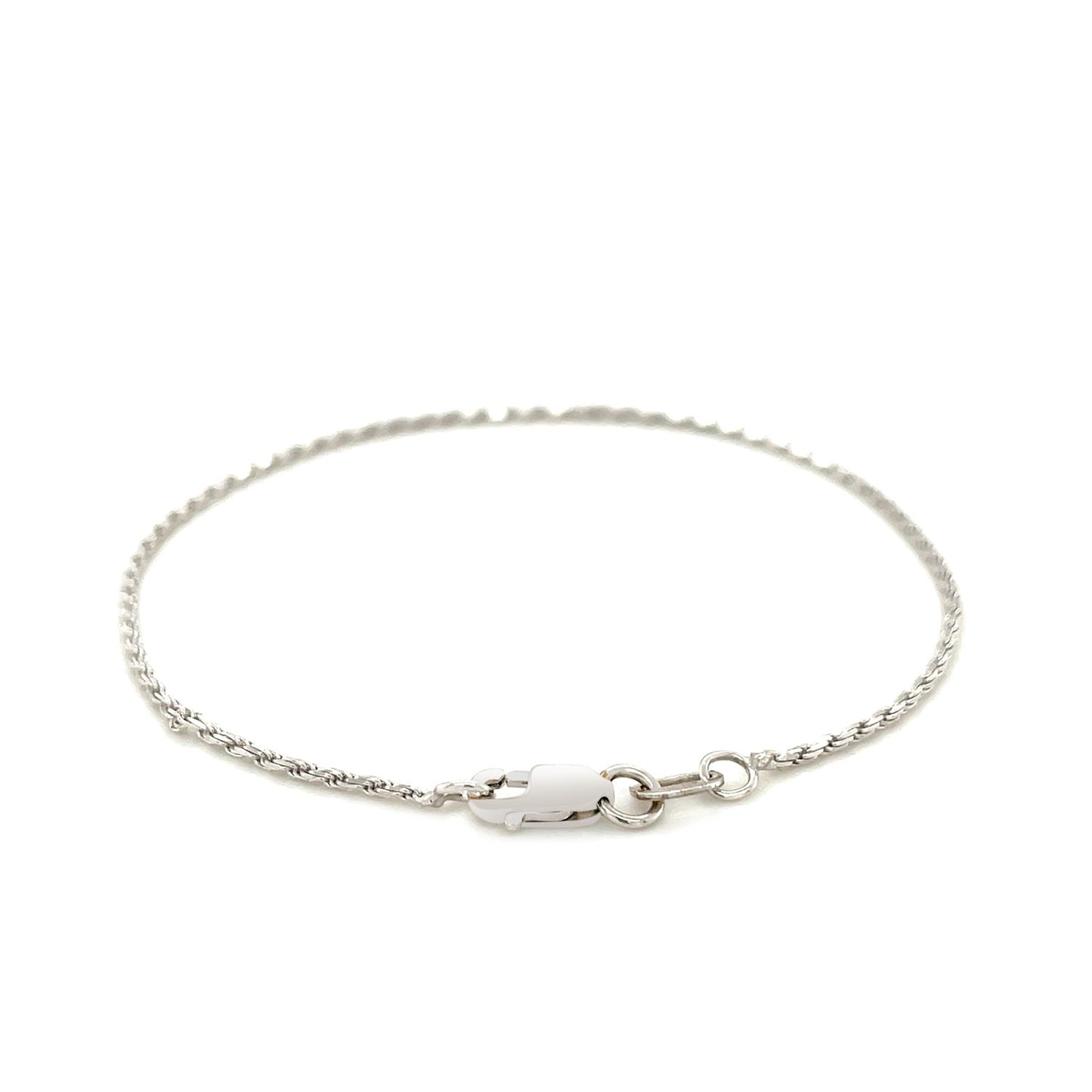 14K White Gold Solid Diamond Cut Rope Bracelet (1.80mm)