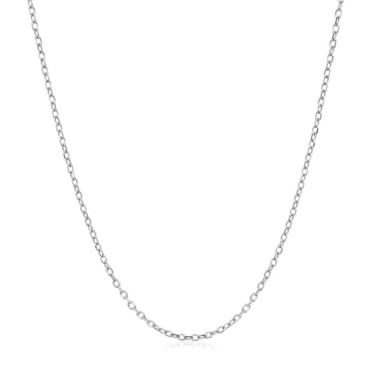 14K White Gold Faceted Cable Link Chain Necklace (1.20 mm)