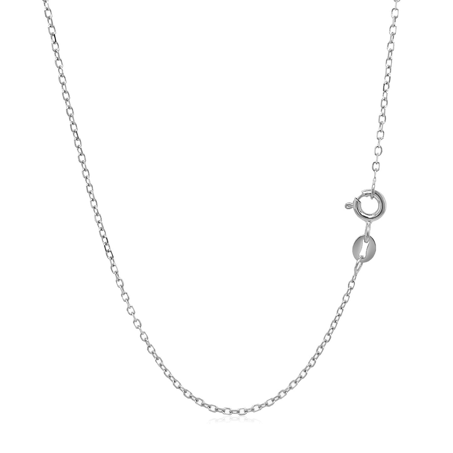14K White Gold Faceted Cable Link Chain Necklace (1.20 mm)