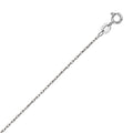 14K White Gold Machine Rope Chain Necklace (0.80mm)