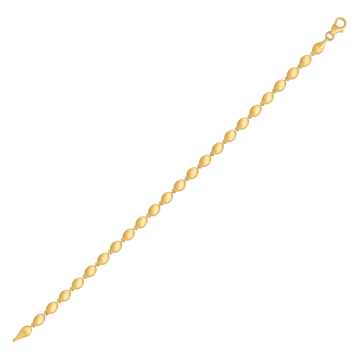 14K Yellow Gold Pebble Bead Bracelet | 4mm Bead Chain