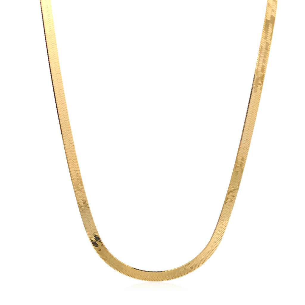 14K Yellow Gold Super Flex Herringbone Chain 3.80mm | Solid Gold