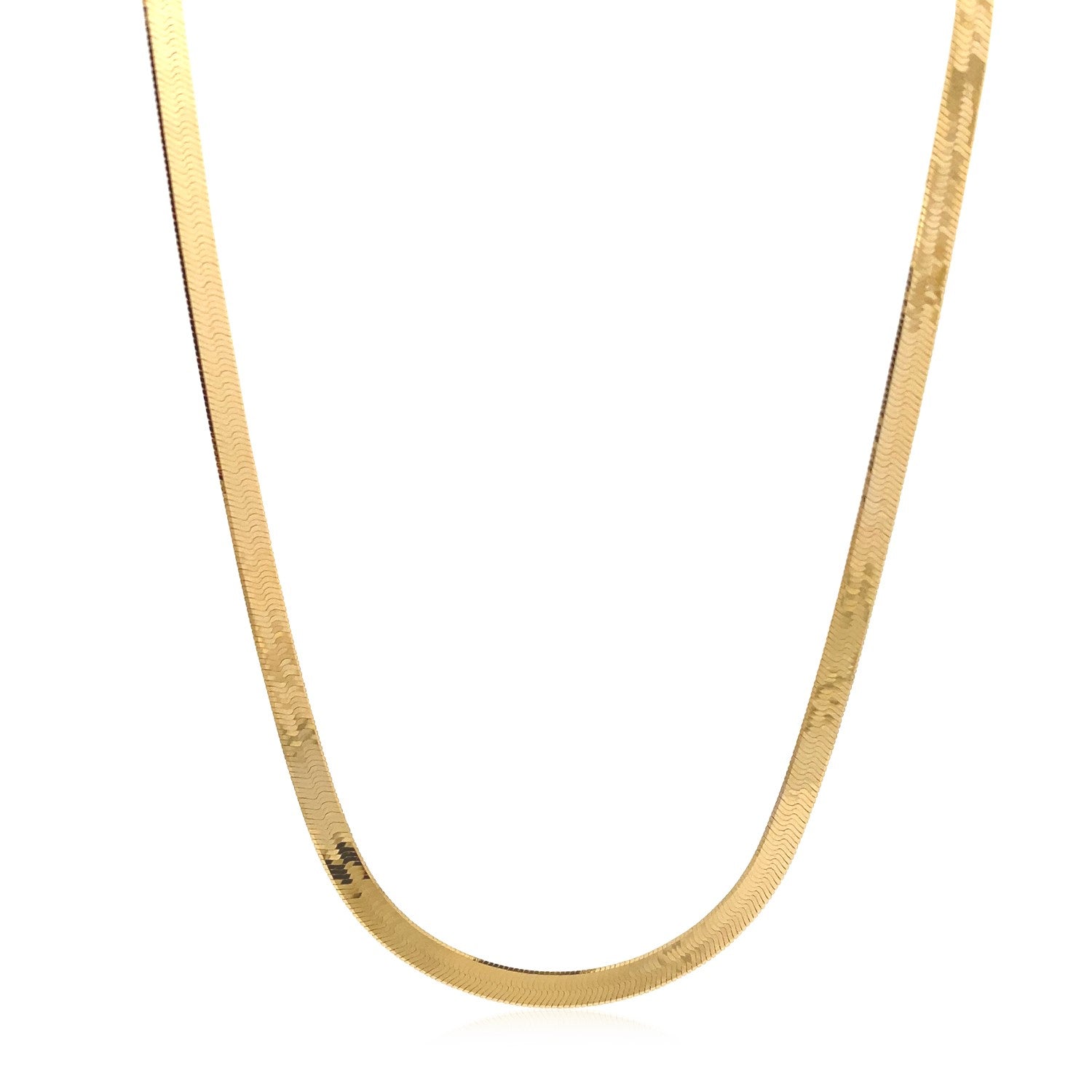14K Yellow Gold Super Flex Herringbone Chain 3.80mm | Solid Gold