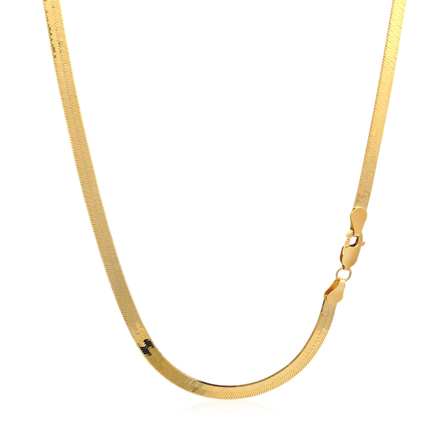 14K Yellow Gold Super Flex Herringbone Chain 3.80mm | Solid Gold
