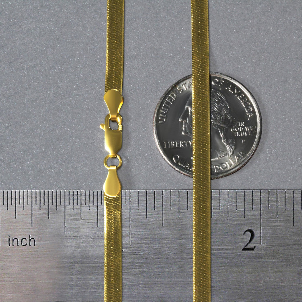 14K Yellow Gold Super Flex Herringbone Chain 3.80mm | Solid Gold