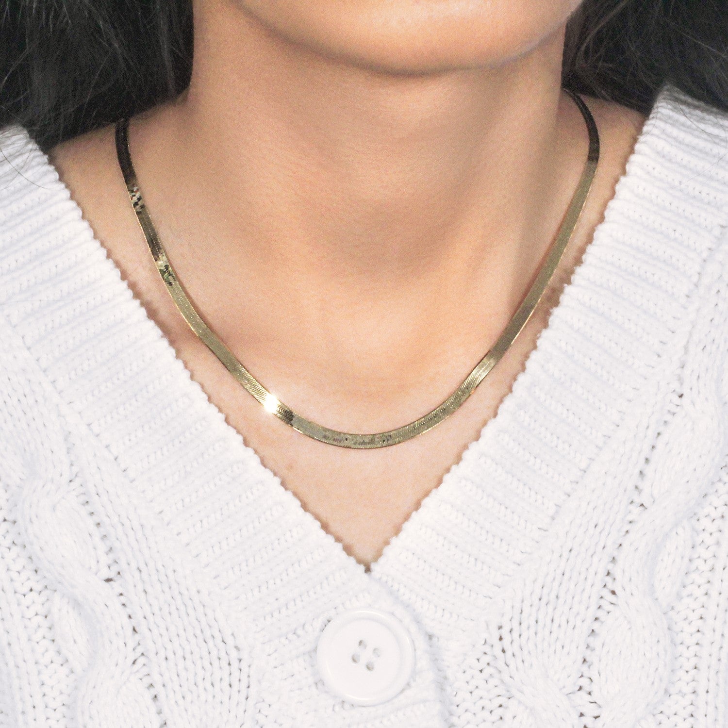 14K Yellow Gold Super Flex Herringbone Chain 3.80mm | Solid Gold