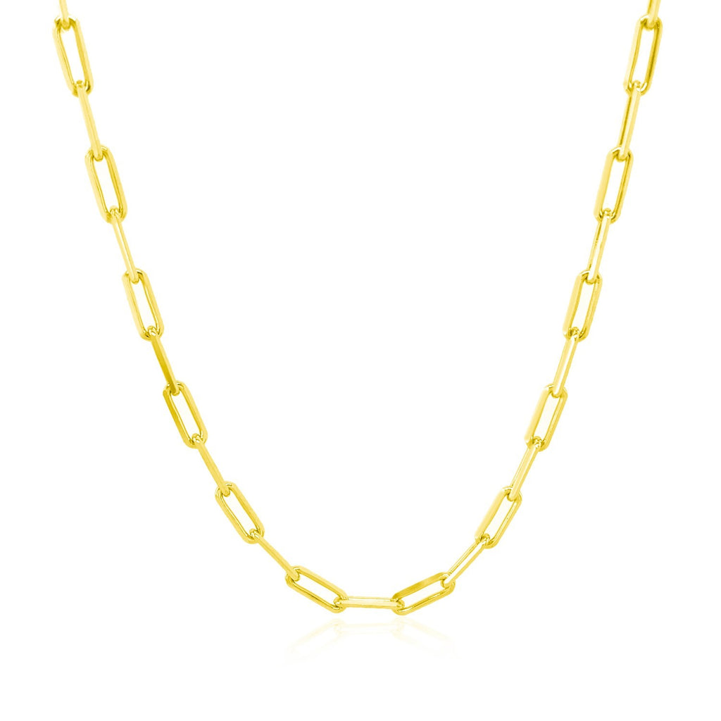 18K Yellow Gold Paperclip Chain Necklace (2.50mm) – True Pure Gold