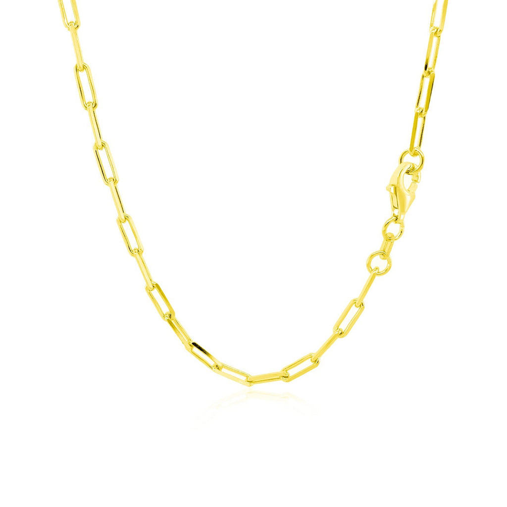 18K Yellow Gold Paperclip Chain Necklace (2.50mm) – True Pure Gold