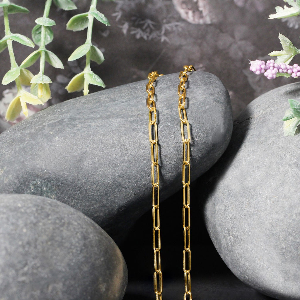 18K Yellow Gold Paperclip Chain Necklace (2.50mm) – True Pure Gold