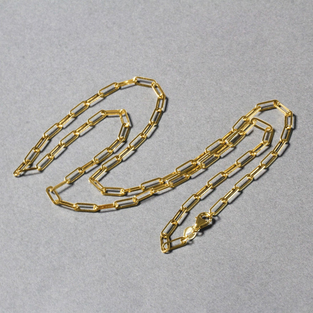 18K Yellow Gold Paperclip Chain Necklace (2.50mm) – True Pure Gold