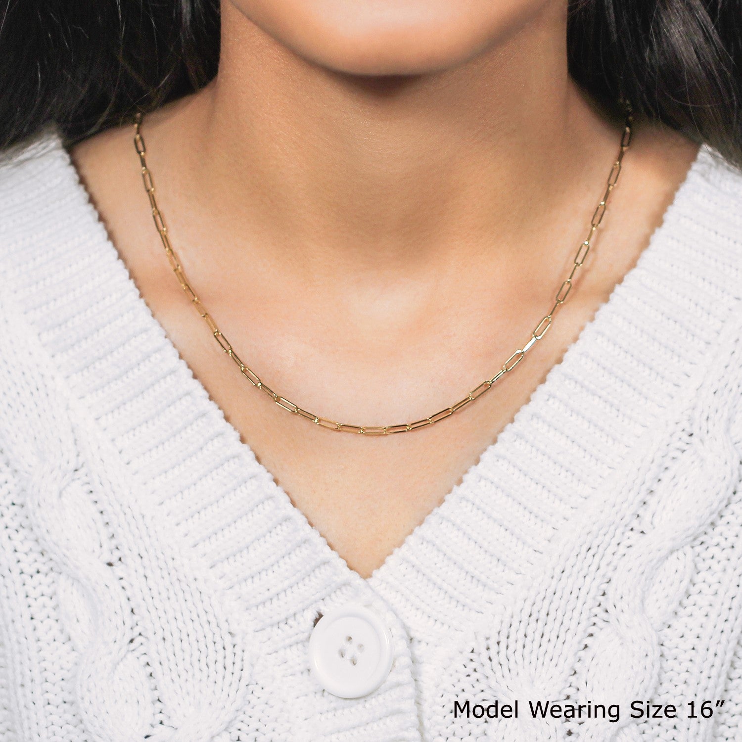 18K Yellow Gold Paperclip Chain Necklace (2.50mm) – True Pure Gold