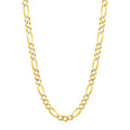 14K Two-Tone Gold Solid Pavé Figaro Chain – 5.90mm, Solid Gold