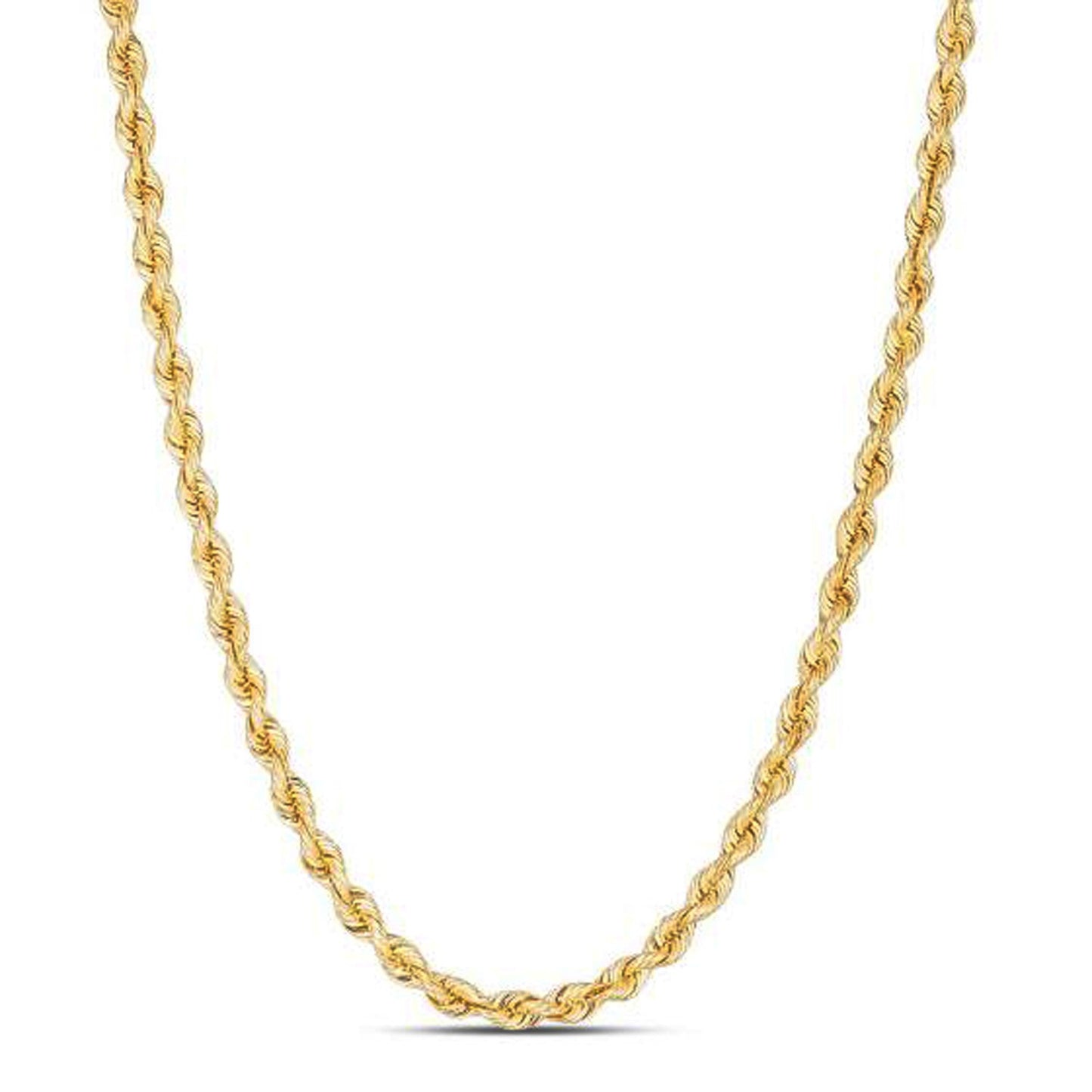 14K Yellow Gold Light Rope Chain Necklace (3.70mm)