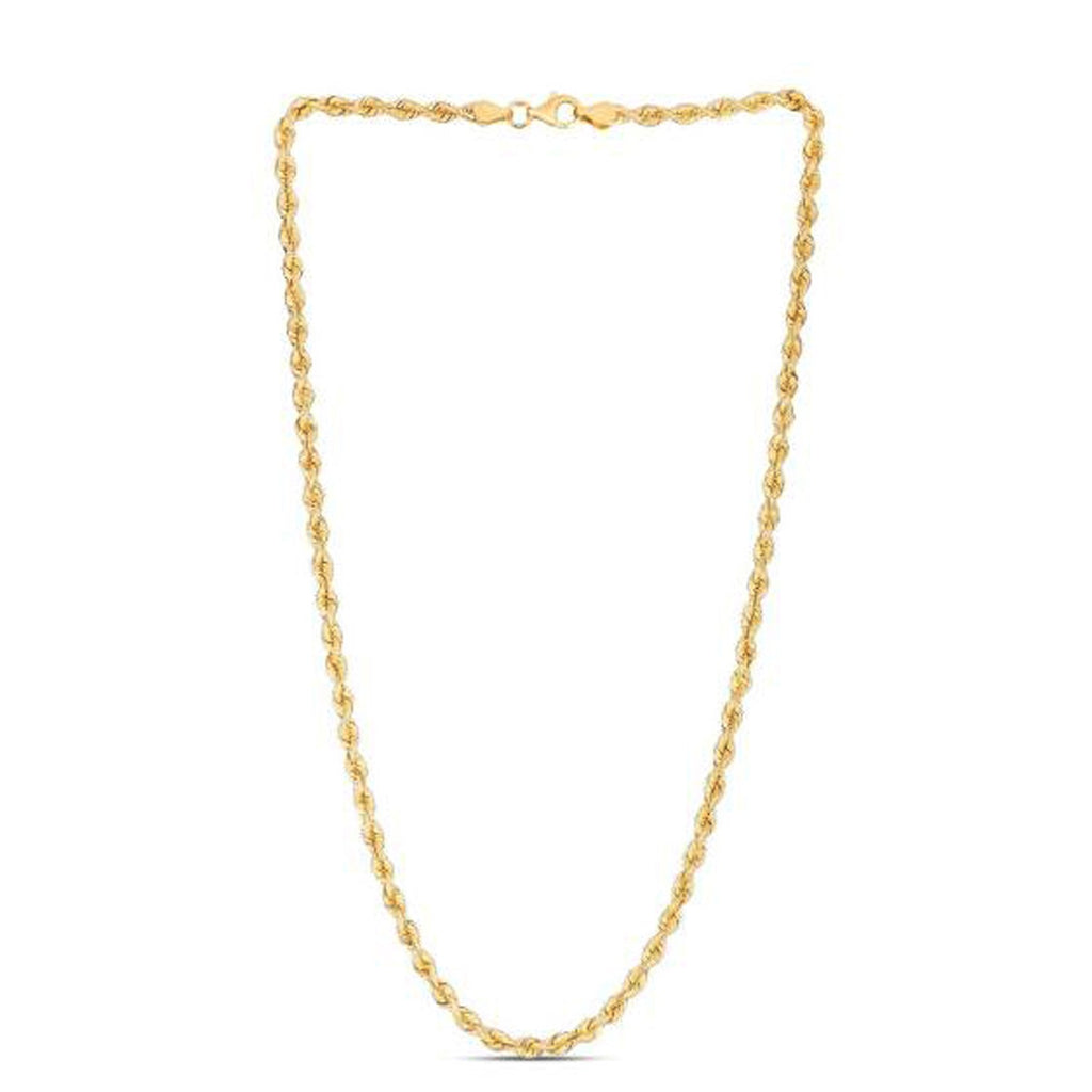 14K Yellow Gold Light Rope Chain Necklace (3.70mm)