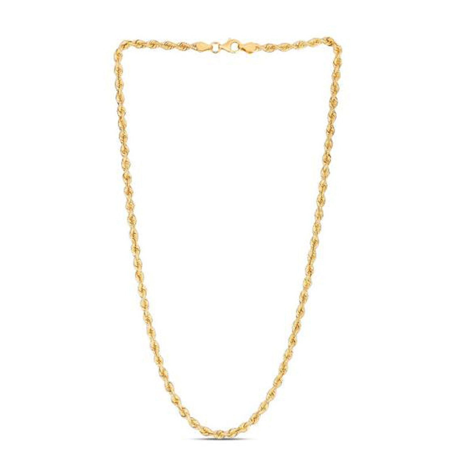 14K Yellow Gold Light Rope Chain Necklace (3.70mm)