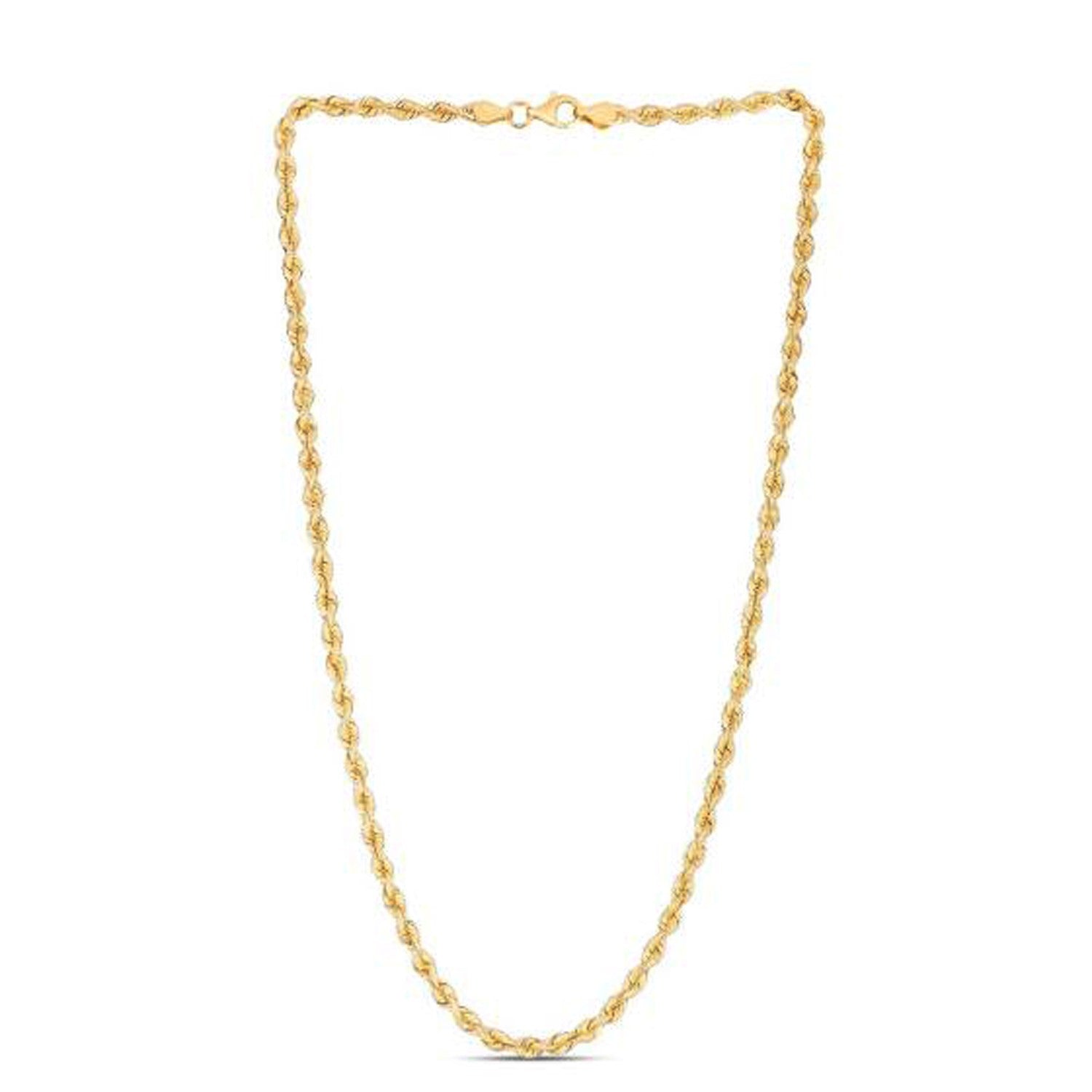 14K Yellow Gold Light Rope Chain Necklace (3.70mm)