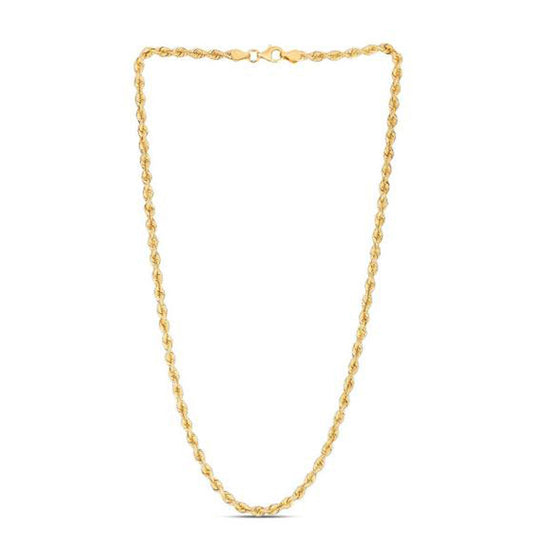14K Yellow Gold Light Rope Chain Necklace (3.70mm)