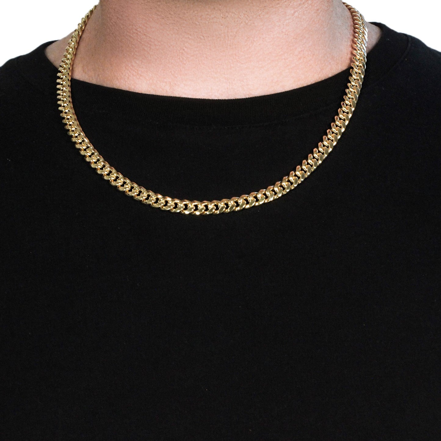 10K Yellow Gold Semi Solid Miami Cuban Chain Necklace (7.25mm) – True Pure Gold