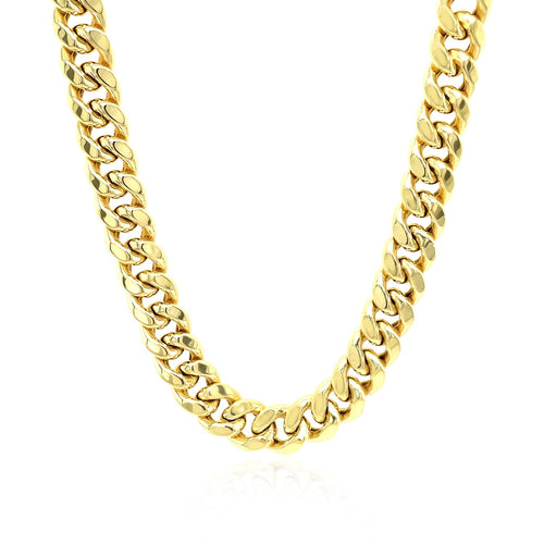 10K Yellow Gold Semi Solid Miami Cuban Chain Necklace (7.25mm) – True Pure Gold
