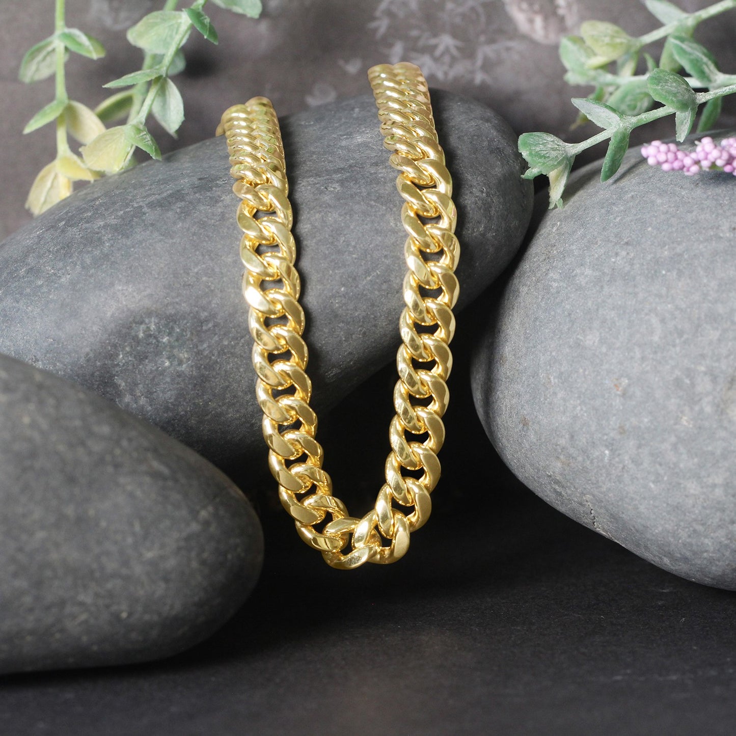 10K Yellow Gold Semi Solid Miami Cuban Chain Necklace (7.25mm) – True Pure Gold