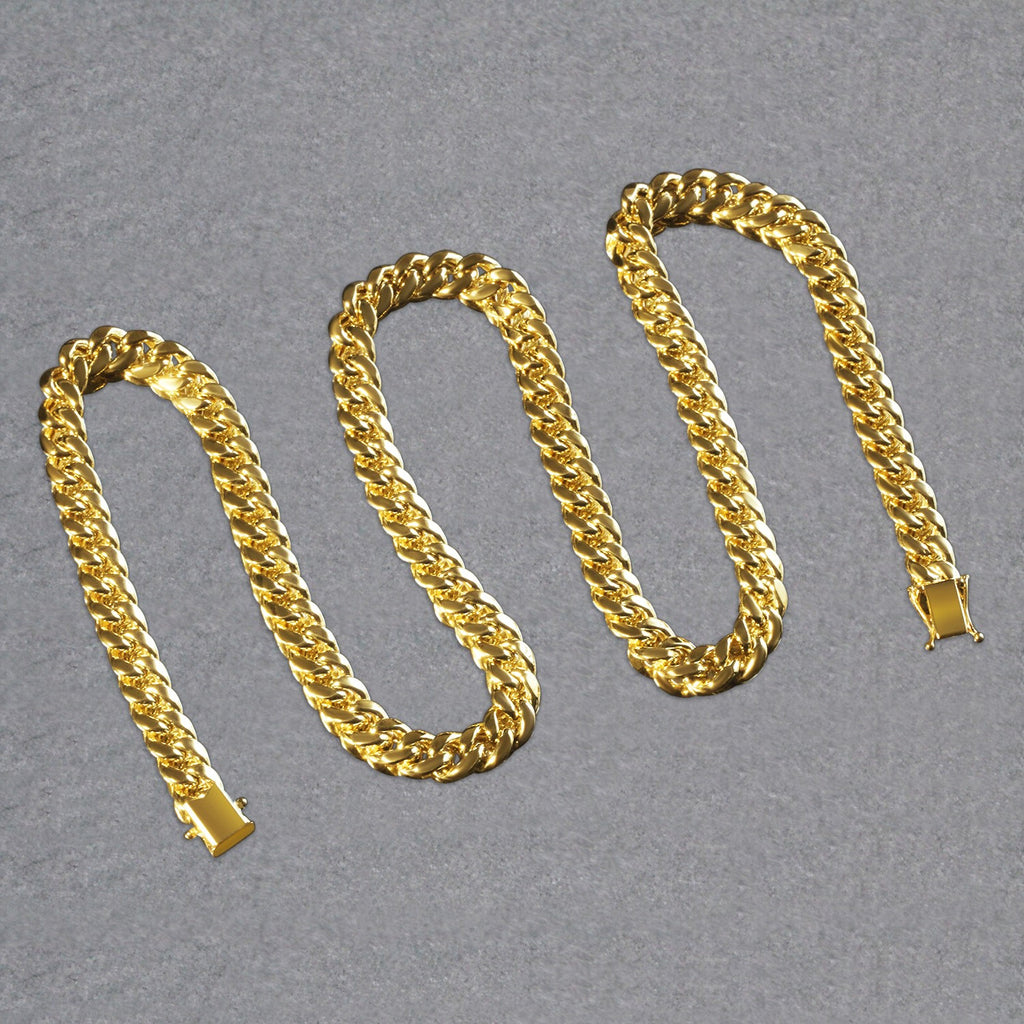 10K Yellow Gold Semi Solid Miami Cuban Chain Necklace (7.25mm) – True Pure Gold
